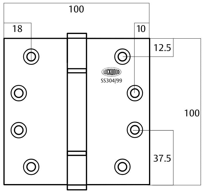 Lockwood 100x100x2.5 SSFPBB Hinge